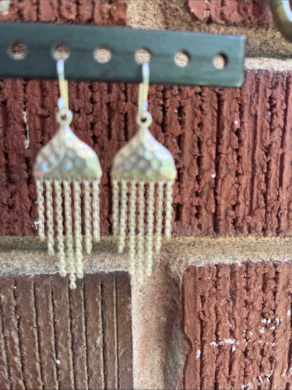 Delicate Gold Fringe Drop Earrings - Women Jewelry